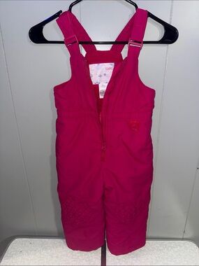 Wonderkids Bright Pink Insulated Girls' Snow Overalls